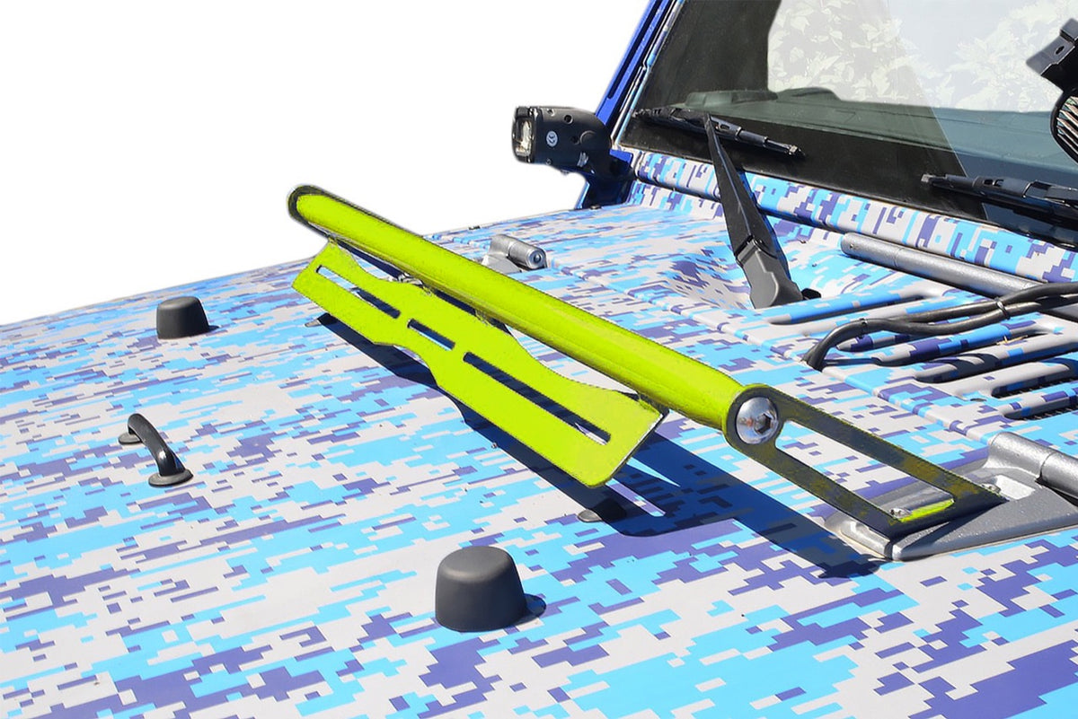 JK Hood-Hinge Light-Mount Brackets - Gecko Green