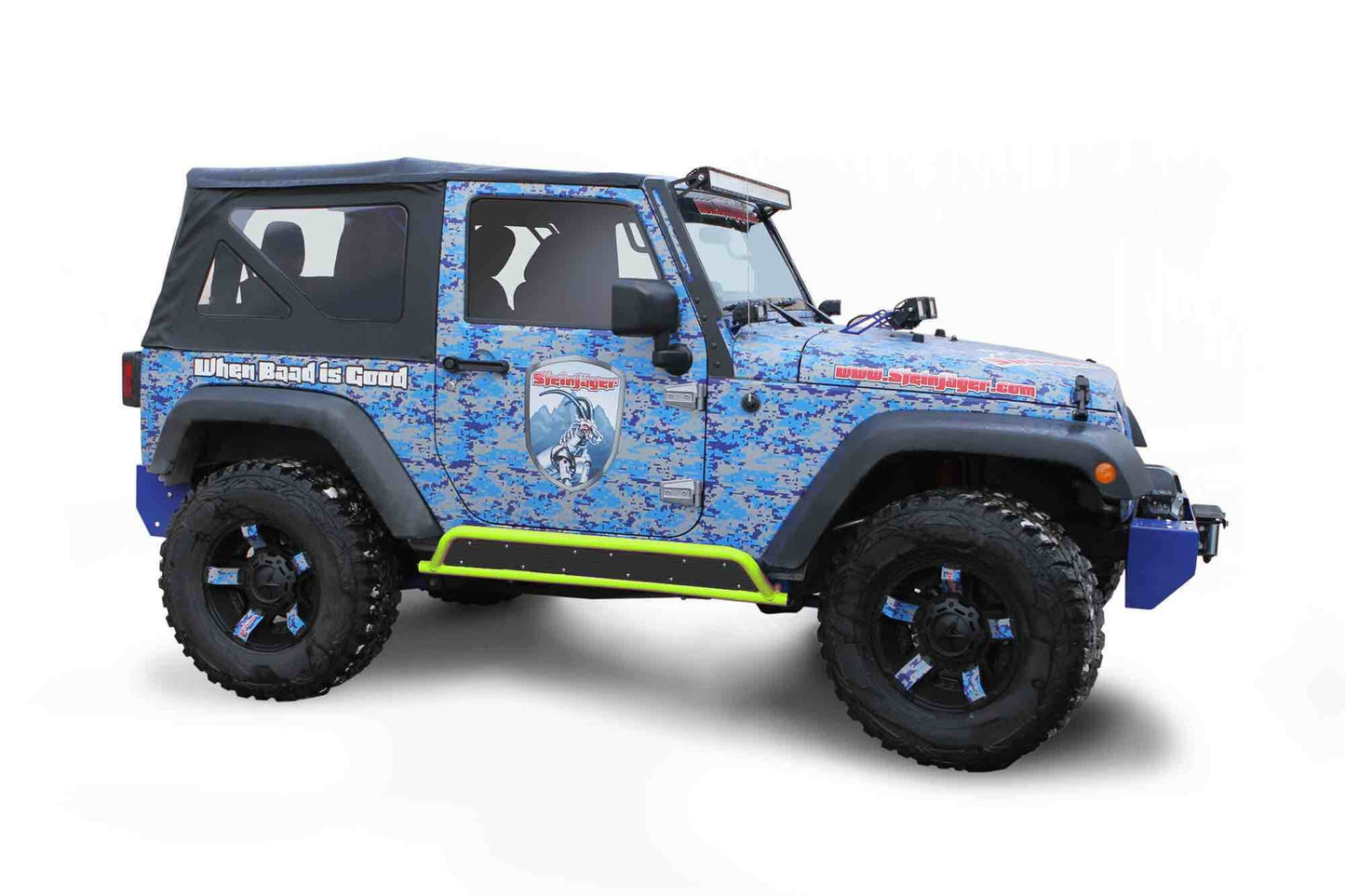 Steinjäger Armor Wrangler JK 2007-2018 Rock Sliders Frame for 2 Door Models Gecko Green