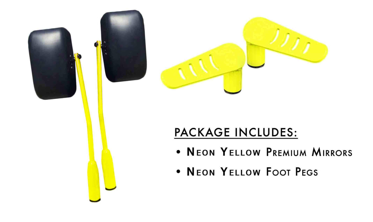 Steinjäger Exterior Accessories Wrangler JL 2018-2025 Mirror and Foot Peg Kit Neon Yellow