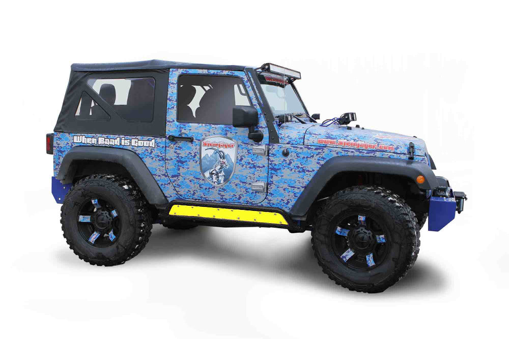Steinjäger Armor Wrangler JK 2007-2018 Rock Sliders Inserts for 2 Door Models Neon Yellow