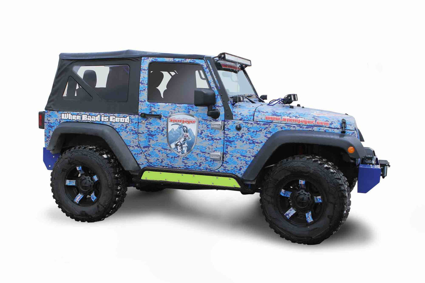 Steinjäger Armor Wrangler JK 2007-2018 Rock Sliders Inserts for 2 Door Models Gecko Green