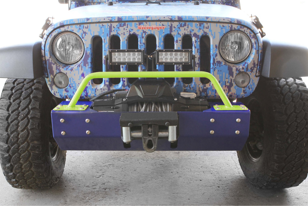 JK Short Bumper-Mounted Light Bracket - Gecko Green