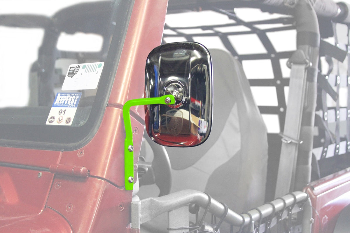 TJ A-Pillar Mirror Kit - Neon Green