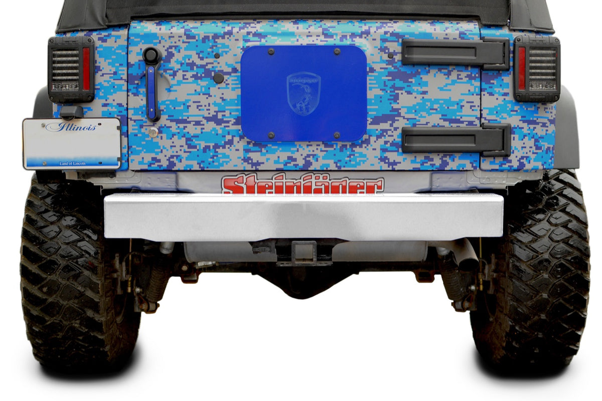 JK Cap-Style Rear Bumper without D-Ring Mounts - Cloud White