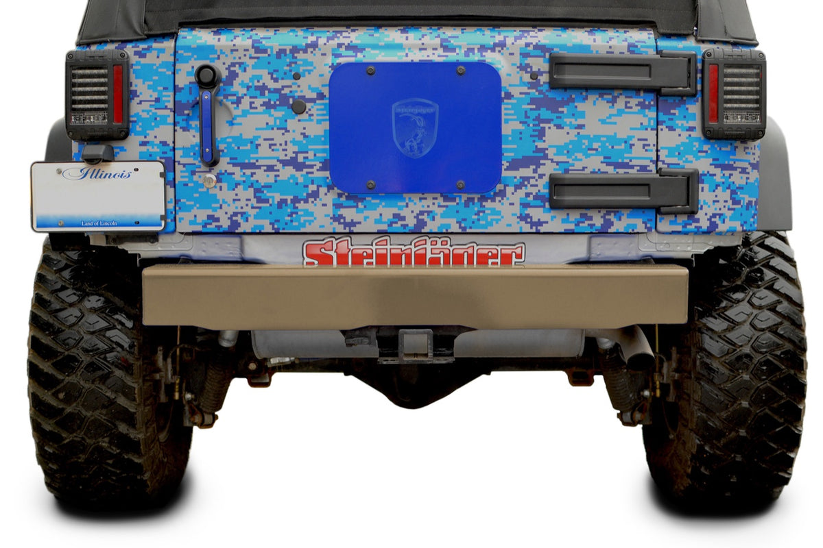 JK Cap-Style Rear Bumper without D-Ring Mounts - Military Beige