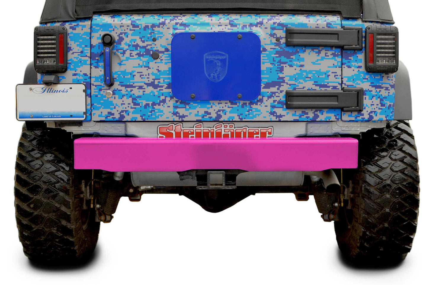 Steinjäger Bumpers Wrangler JK 2007-2018 Bumper, Rear Cap Style Hot Pink