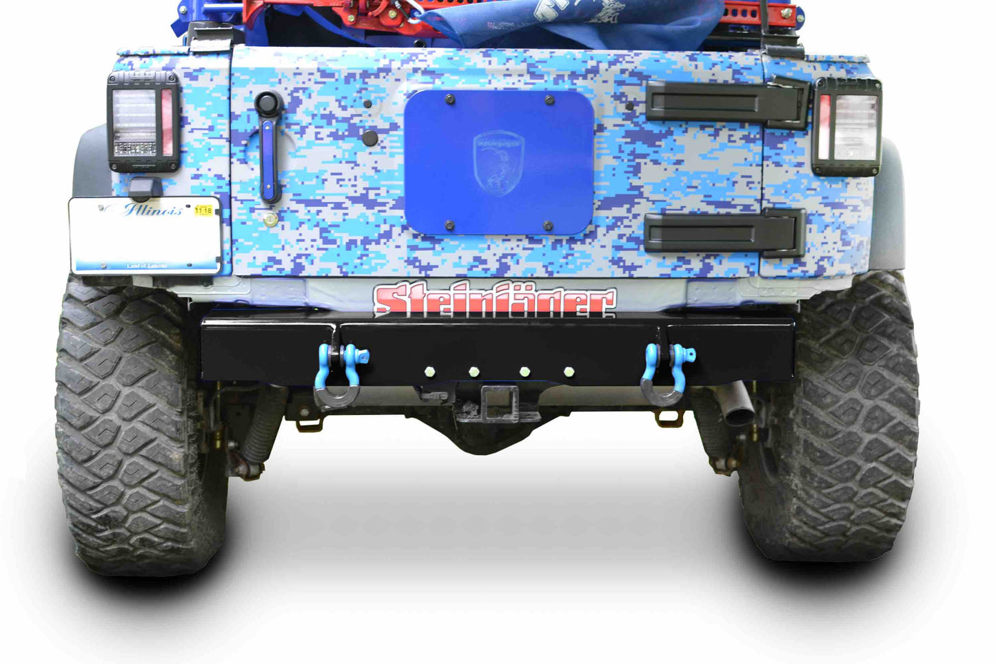Steinjäger Bumpers Wrangler JK 2007-2018 Bumper, Rear Cap Style with D-Ring Mounts Black