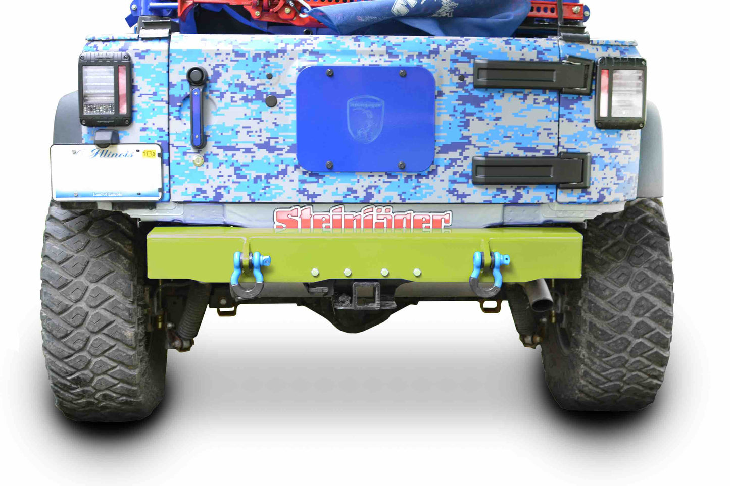 Steinjäger Bumpers Wrangler JK 2007-2018 Bumper, Rear Cap Style with D-Ring Mounts Gecko Green
