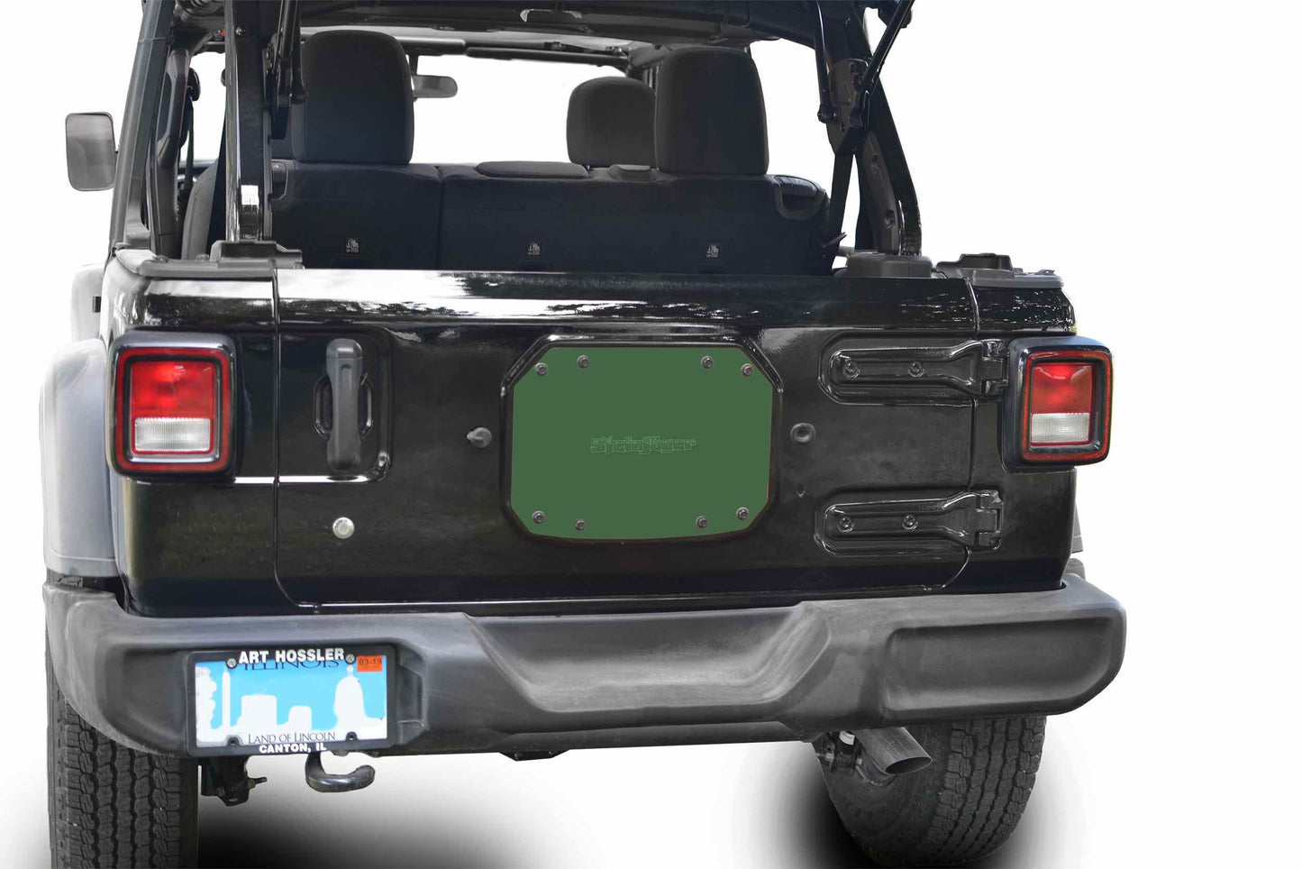 Steinjäger Wheels and Tires Wrangler JL 2018 to Present Spare Tire Delete Plate Locas Green