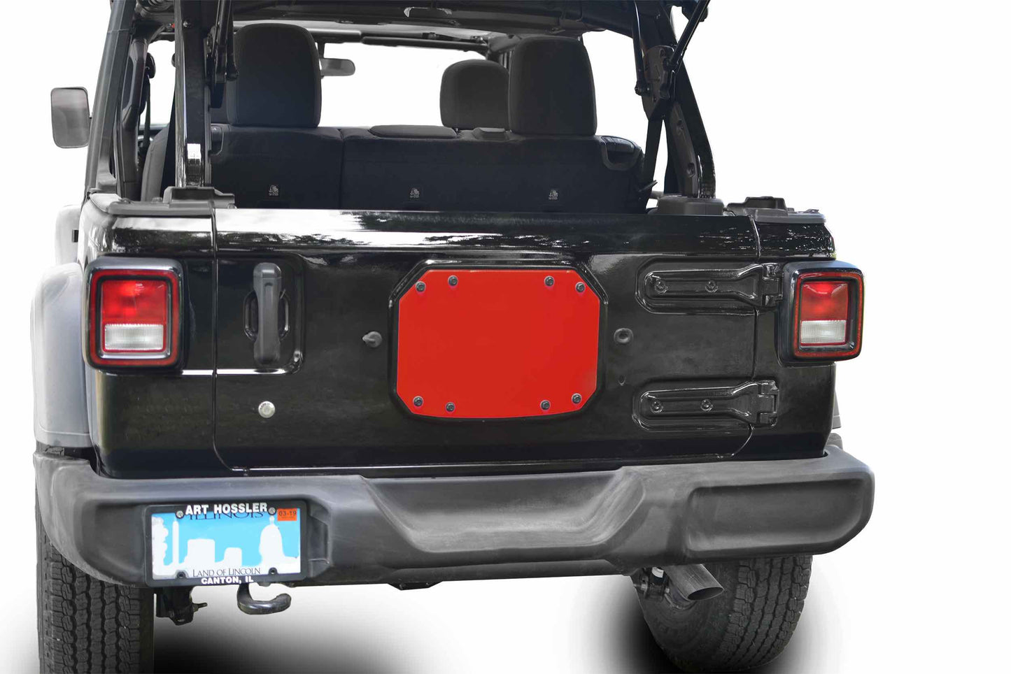 Steinjäger Wheels and Tires Wrangler JL 2018 to Present Spare Tire Delete Plate Red Baron