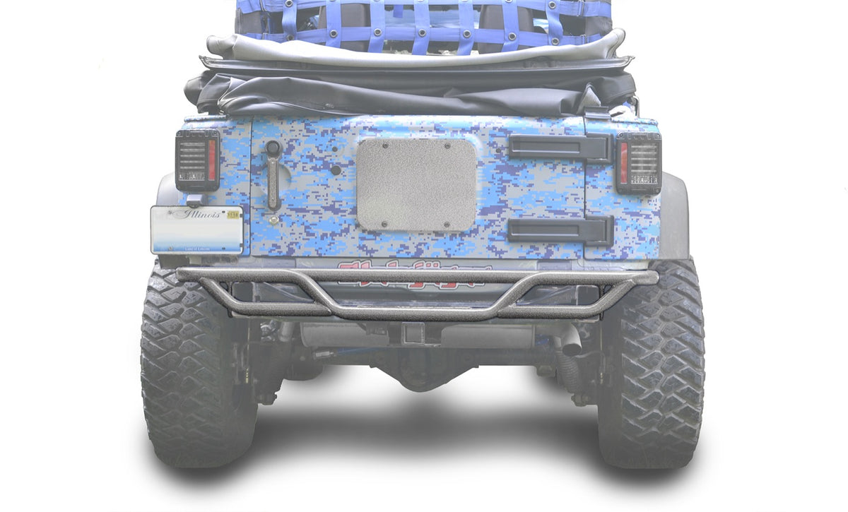 JK Tube-Style Rear Bumper - Gray Hammertone
