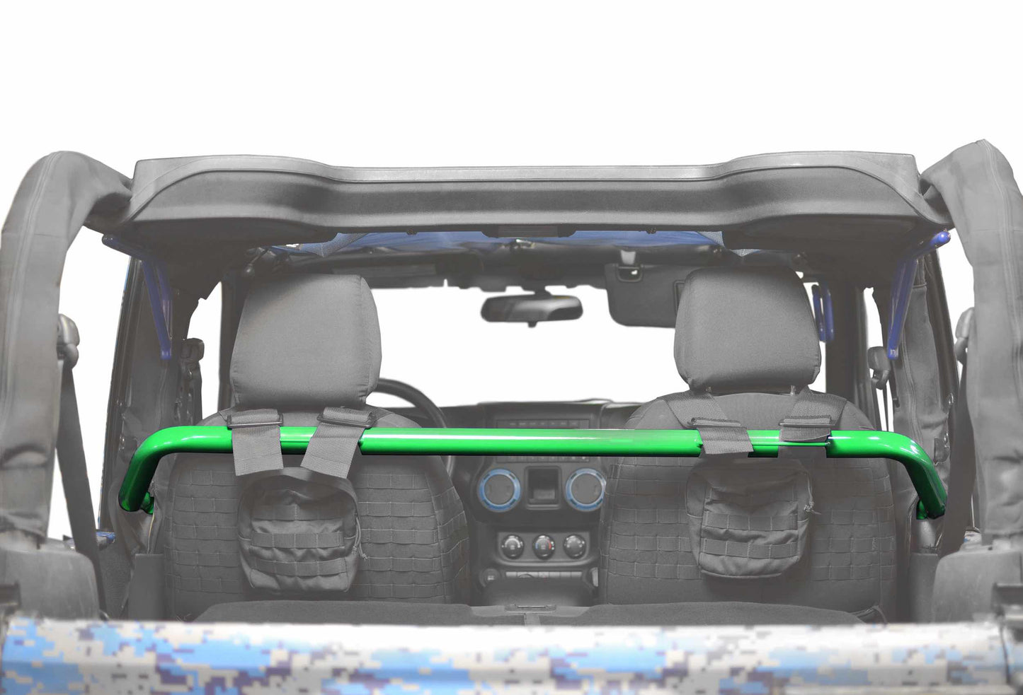 Steinjäger Interior Accessories Wrangler JK 2007-2018 Harness Bar 2 Door, Front Neon Green