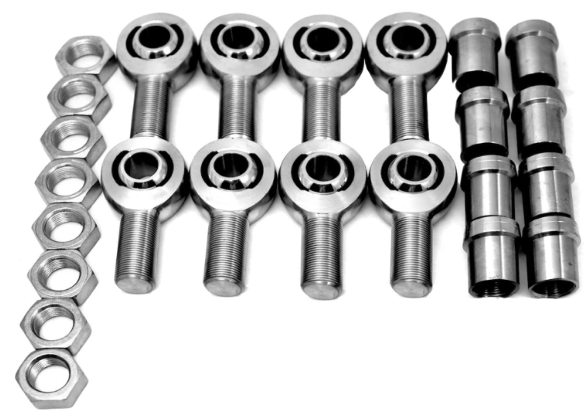Rod End Kits - Builders Kit - 1.25-12 x 1 RH and LH - Chrome Moly Housing, Nylon Race - Fits 1.500 ID Tubing