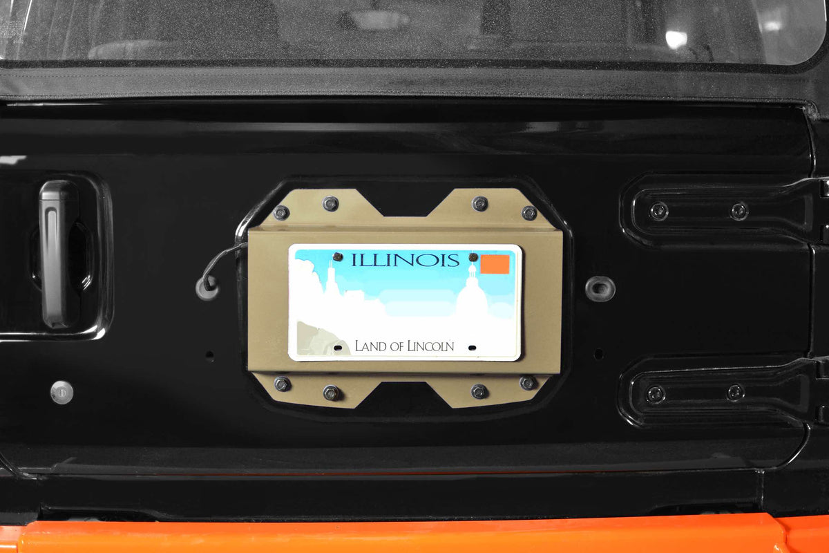 Steinjäger Exterior Accessories Wrangler JL 2018 to Present License Plate Brackets Military Beige