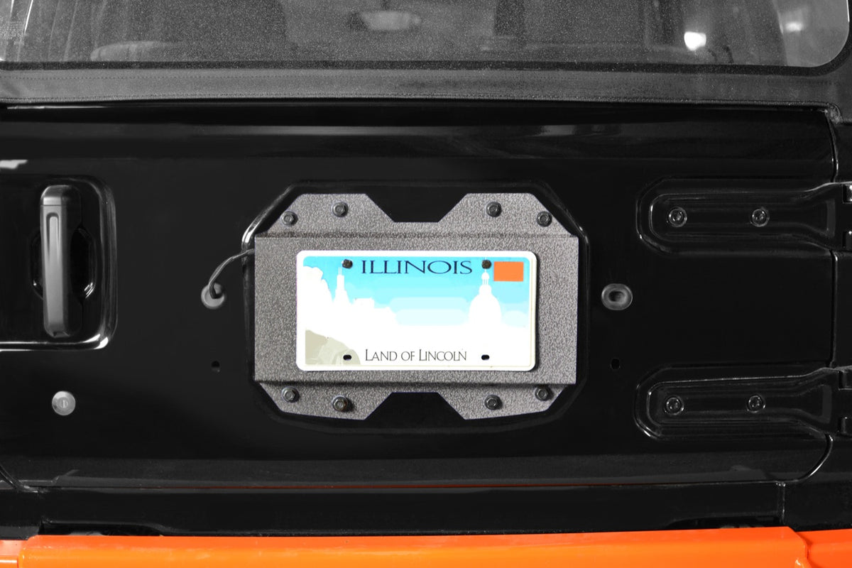 JL Rear License-Plate Relocator - Gray Hammertone