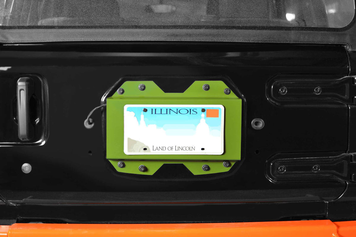 Steinjäger Exterior Accessories Wrangler JL 2018 to Present License Plate Brackets Gecko Green