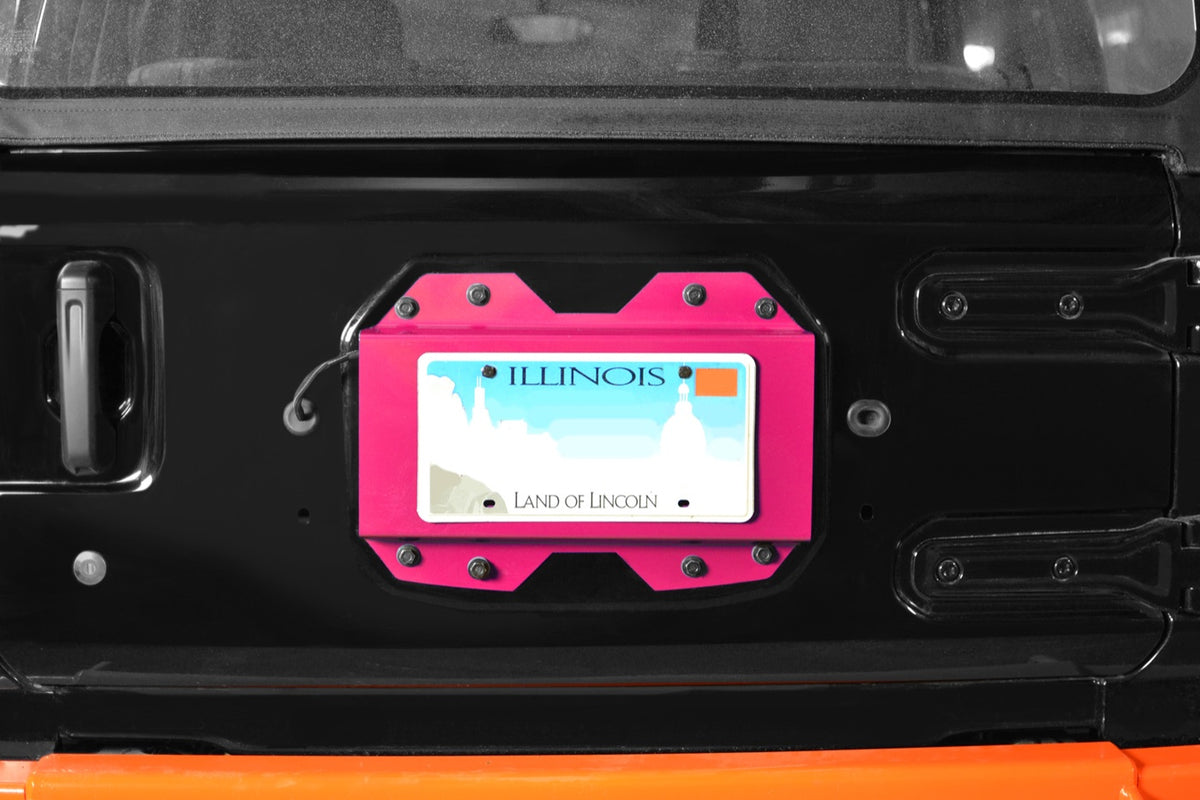 JL Rear License-Plate Relocator - Hot Pink