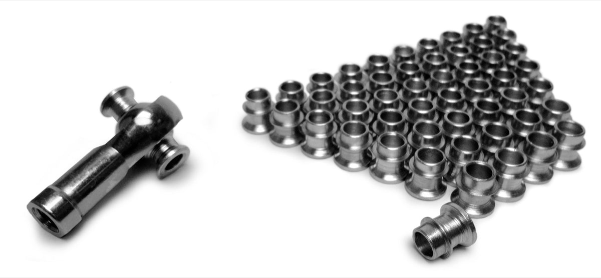 Rod End Misalignment Inserts - For 5/8 Rod Ends Straight Style - Yields 1/2 Bore - Plated Steel - 50 Pack