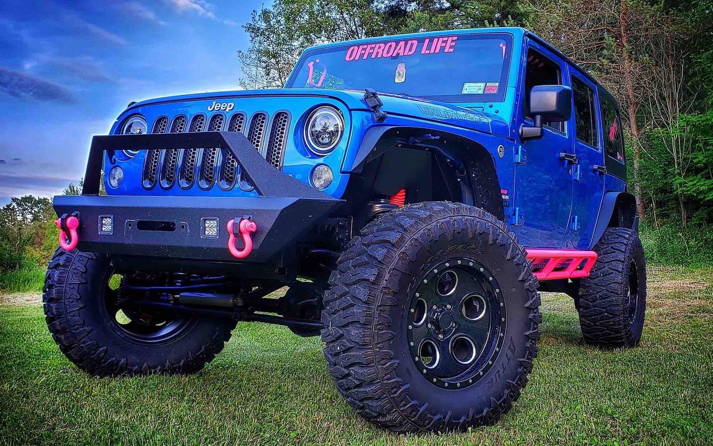 Steinjäger Interior Accessories Wrangler JK 2007-2018 Grab Handles Front Hot Pink
