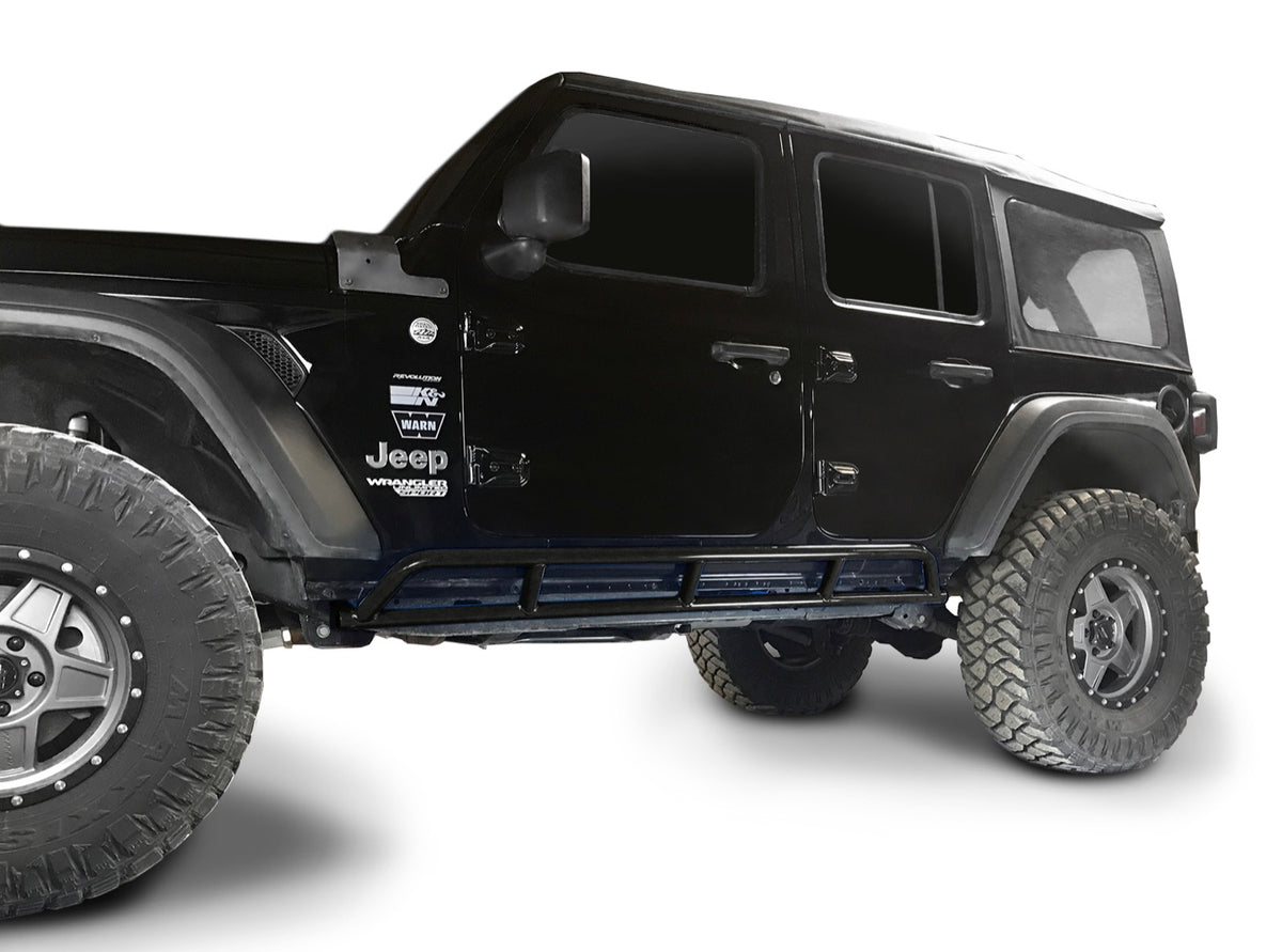 JLU 4-Door Rock Slider Kit - Black