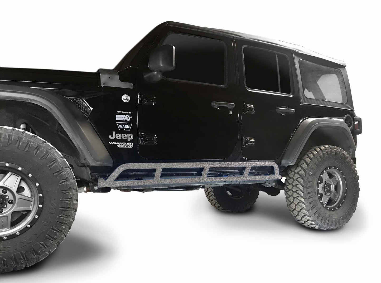 Steinjäger Armor Wrangler JL 2018 to Present Rock Sliders 4 Door JLU Gray Hammertone