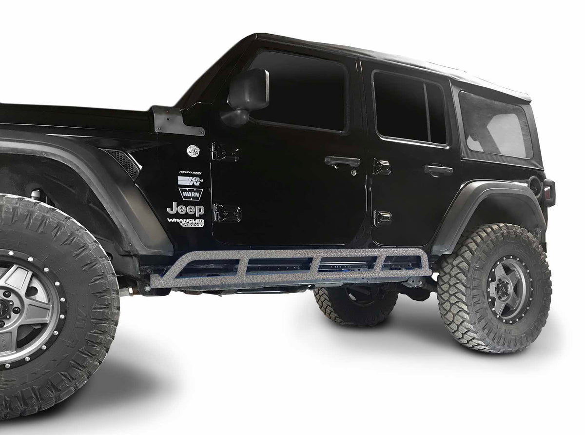 Steinjäger Armor Wrangler JL 2018 to Present Rock Sliders 4 Door JLU Gray Hammertone