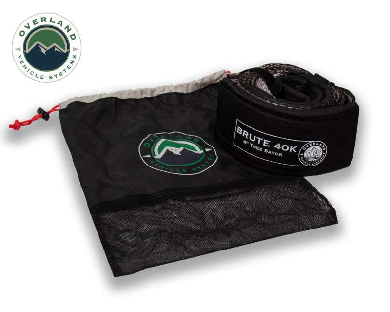 Overland Vehicle Systems Tow Strap 40,000 lb. 4" x 8' Gray With Black Ends & Storage Bag