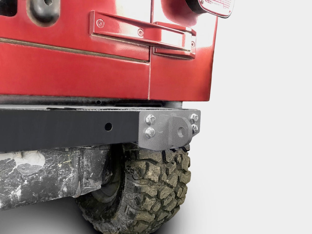 TJ Rear Bumperette D-Ring Mounts - Gray Hammertone