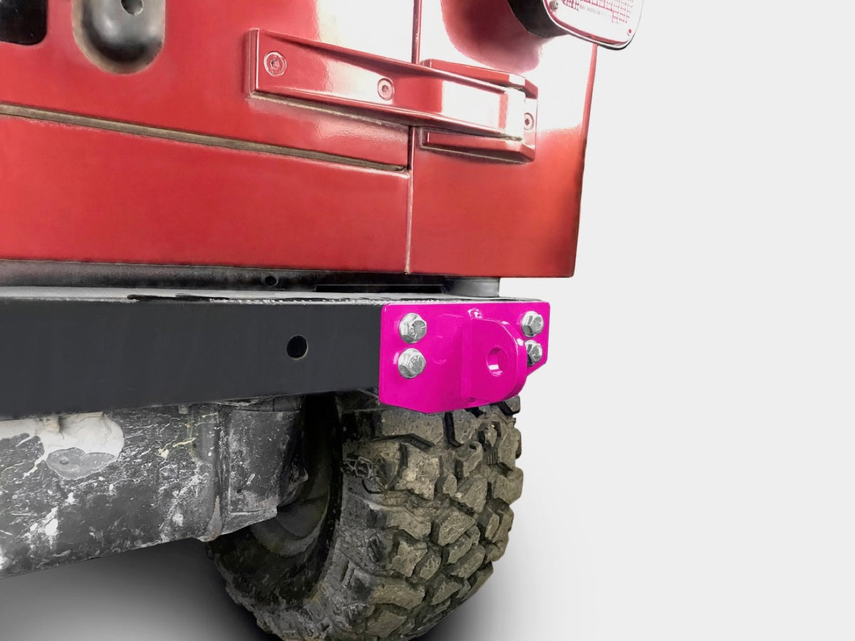 TJ Rear Bumperette D-Ring Mounts - Hot Pink
