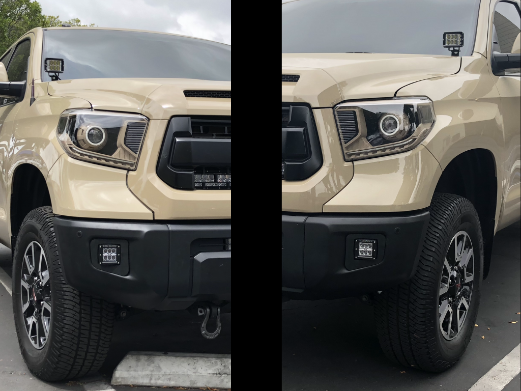 14-21 Tundra LED Fog Light Pod Replacement Mounting Brackets Cali Raised LED
