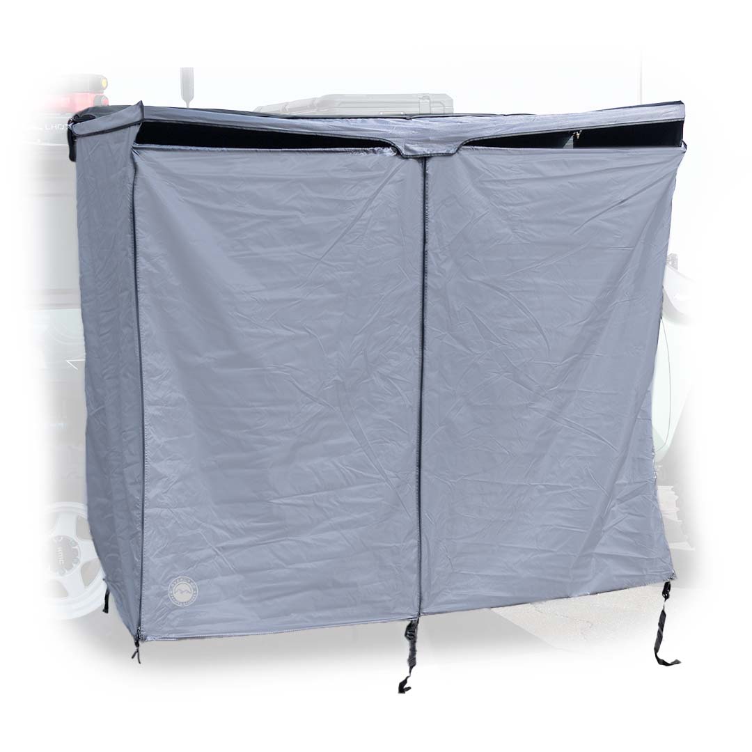 Overland Vehicle Systems HD Nomadic Shower - Quick Deploying Double Shower, 42" x 84", Grey Body, Green Trim W/Black Travel Bag