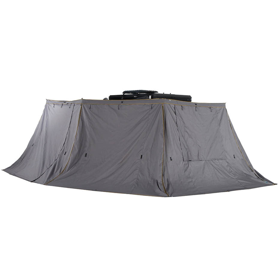 Overland Vehicle Systems HD Nomadic 180 - LTE Awning Wall, Universal, Grey Body, Green Trim W/Storage Bag