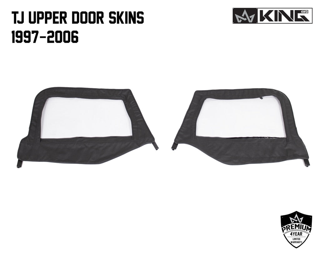 King 4WD Replacement Soft Upper Doors Tinted - Pair - TJ