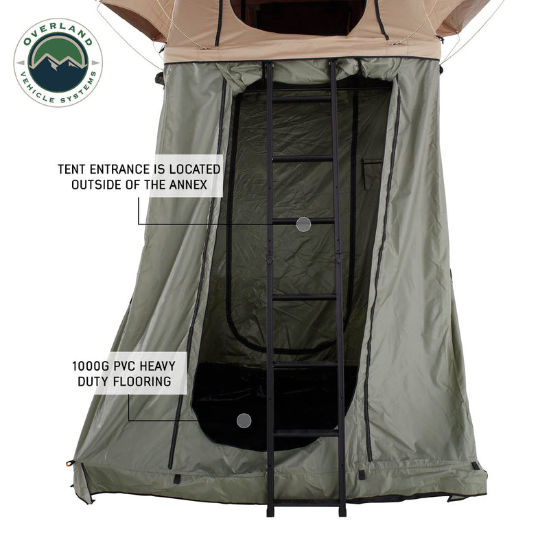 TMBK Roof Top Tent Annex Green Base With Black Floor and Travel Cover Overland Vehicle Systems