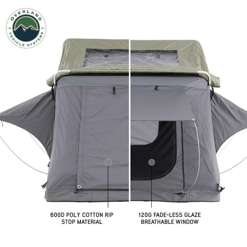HD Nomadic N3E - Soft Sided Roof Top Tent, 3 Person, Grey Body & Green Rainfly