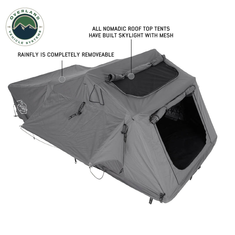 HD Nomadic N4E Soft Sided Roof Top Tent 4 Person Grey Body & Green Rainfly