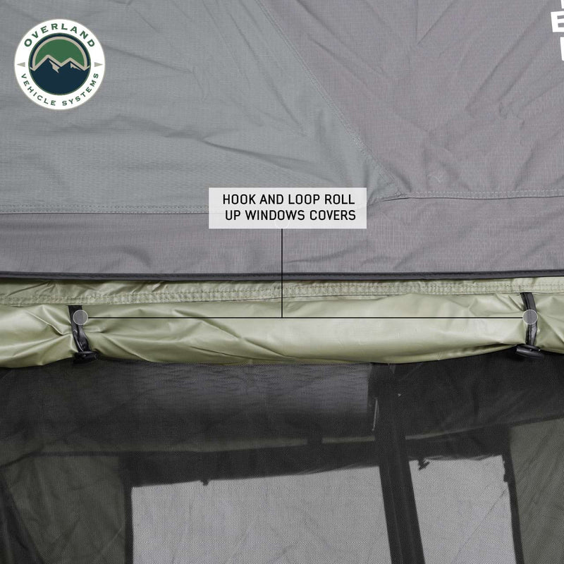 Nomadic 2 Roof Top Tent Annex Green Base With Black Floor and Travel Cover Overland Vehicle Systems