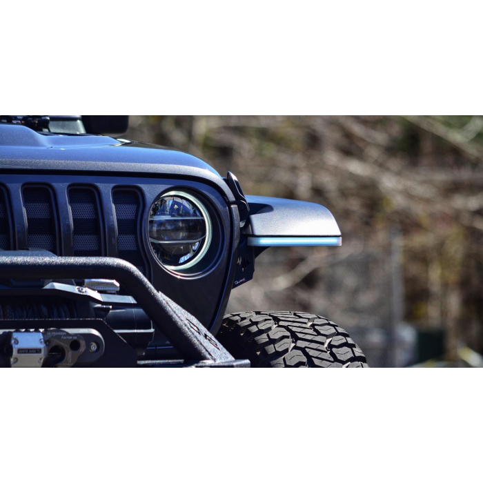 Jeep Wrangler JL/Gladiator 9.5 x 0.75 Inch Slim Chop Kit DRL w/ Sequential Switchback Turn Signal & Side Marker Light