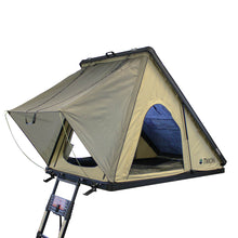 Overland Vehicle Systems LD TMON - Clamshell Aluminum Roof Top Tent, 2 Person, Tan Body & Green Rainfly