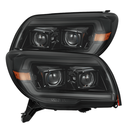 Alpharex 03-09 Toyota 4Runner LUXX LED Projector Headlights Alpha Blk w/ Activ Light/Seq Signal