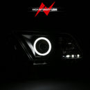 ANZO 2010-2014 Ford Mustang Projector Headlights w/ Halo Black (CCFL)