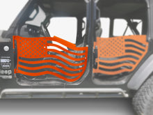 Steinjäger Doors Wrangler JL 2018 to Present Trail, American Flag Design Front Doors Fluorescent Orange