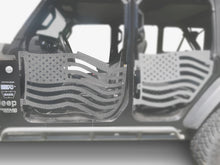 Steinjäger Doors Wrangler JL 2018 to Present Trail, American Flag Design Front Doors Gray Hammertone