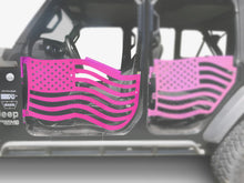 Steinjäger Doors Wrangler JL 2018 to Present Trail, American Flag Design Front Doors Hot Pink
