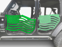 Steinjäger Doors Gladiator JT 2019 to Present Trail, American Flag Design Front Doors Neon Green