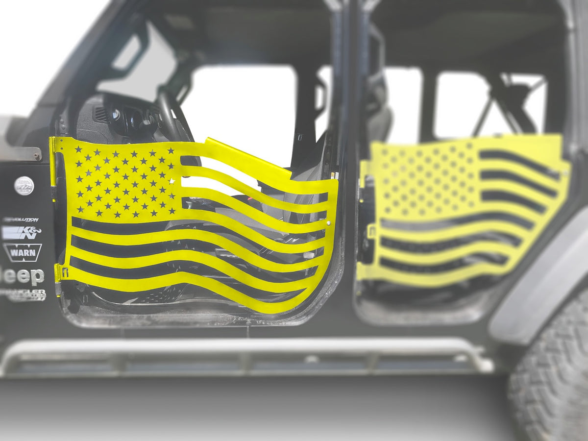 JL and JT Front Premium Flag Trail Doors - JT - Neon Yellow
