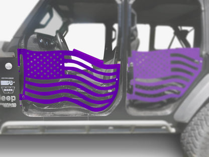 Steinjäger Doors Wrangler JL 2018 to Present Trail, American Flag Design Front Doors Sinbad Purple