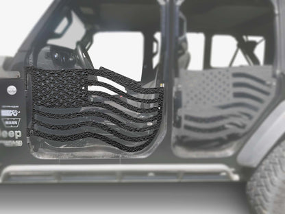 Steinjäger Doors Wrangler JL 2018 to Present Trail, American Flag Design Front Doors Texturized Black