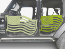 Steinjäger Doors Wrangler JL 2018 to Present Trail, American Flag Design Rear Doors Gecko Green