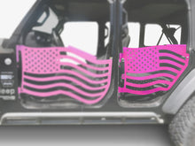 Steinjäger Doors Wrangler JL 2018 to Present Trail, American Flag Design Rear Doors Hot Pink